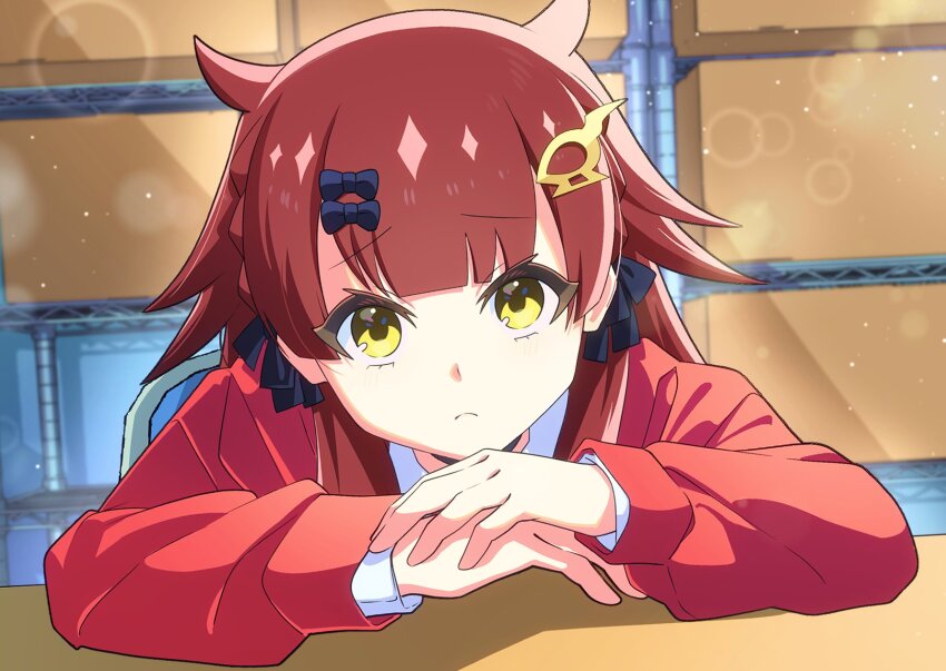 1girl, anime_coloring, artist_request, black_choker, black_ribbon, bow, box, breasts