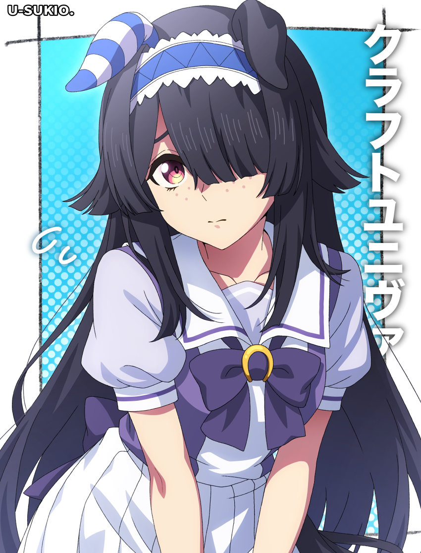 1girl, absurdres, animal_ears, artist_name, black_hair, blush, breasts, brown_eyes