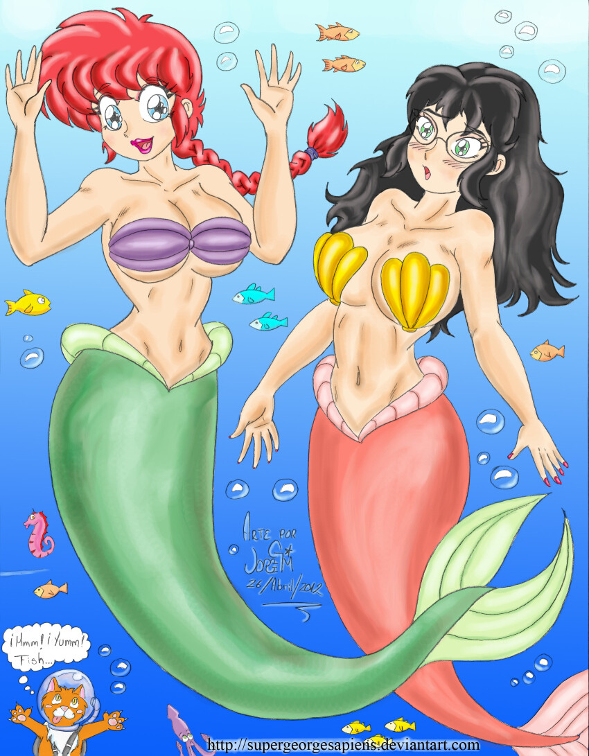10s, 2012, 2girls, animal, april, ariel_(disney), ariel_(disney)_(cosplay), bikini