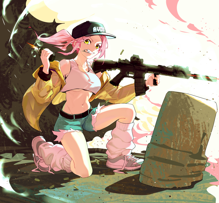 1girl, absurdres, asahina_yoko, bare_shoulders, breasts, cape, collarbone, crop_top