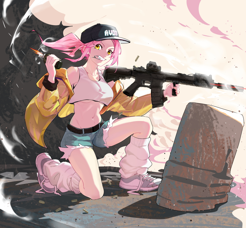 1girl, absurdres, asahina_yoko, bare_shoulders, breasts, cape, collarbone, crop_top