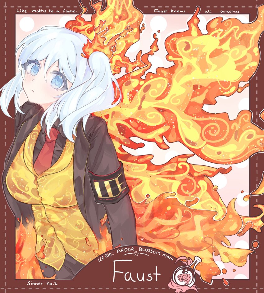 1girl, absurdres, ardor_blossom_star_(e.g.o), armband, black_jacket, black_shirt, blue_eyes, border