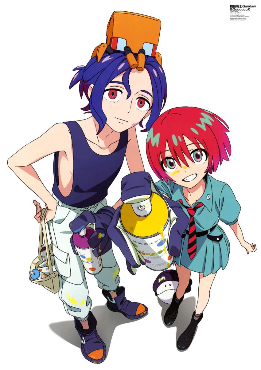 1boy, 1girl, amate_yuzuriha, aqua_dress, aqua_eyes, blue_hair, blush, borrowed_clothes