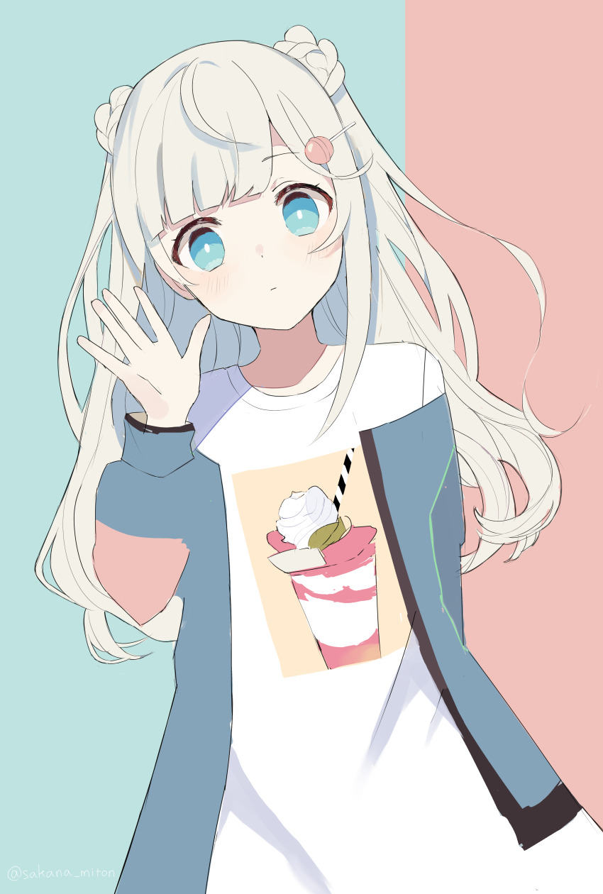 1girl, absurdres, blue_eyes, candy, food, highres, lollipop, long_hair