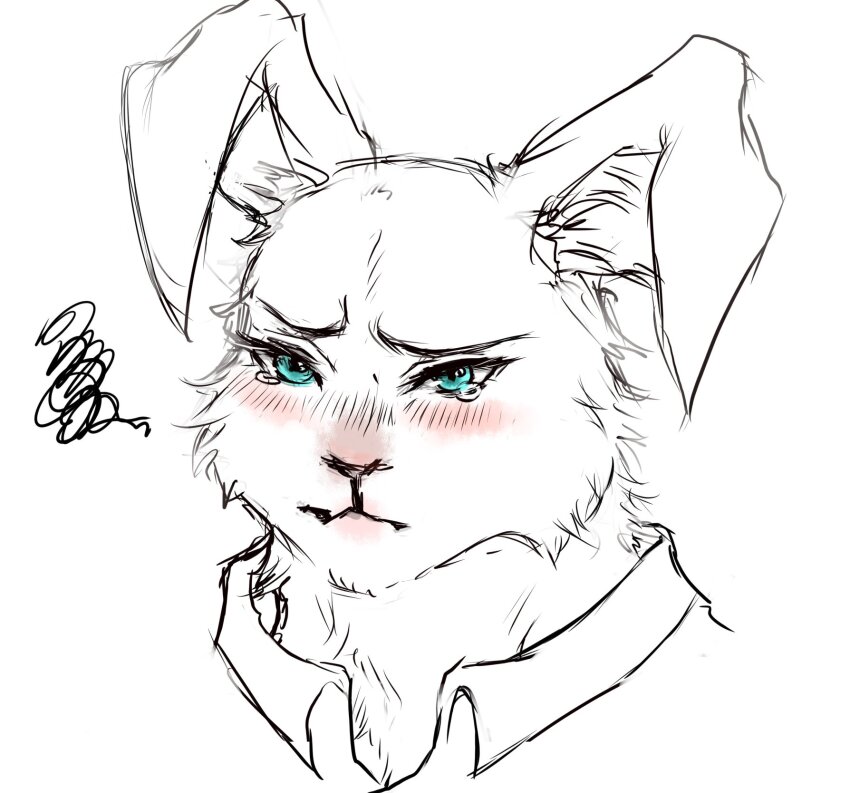 1boy, animal_ears, blush, chillasan, closed_mouth, commentary, english_commentary, furry