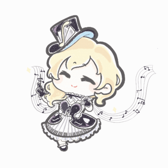 1girl, ^_^, animated, animated_gif, bare_shoulders, black-white_encounter_(shining_nikki), black_dress, black_eyes