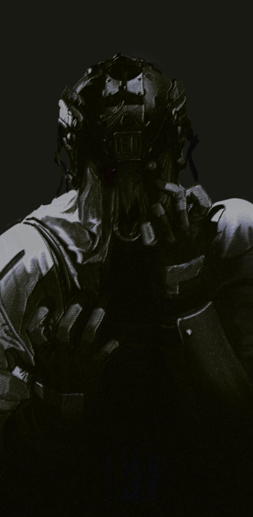 1boy, absurdres, arms_up, body_horror, call_of_duty, call_of_duty:_modern_warfare_2, empty_eyes, gloves