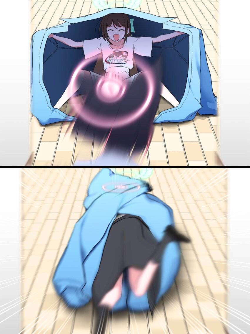 2girls, absurdres, airi_(band)_(blue_archive), airi_(blue_archive), amtkmituki, animal_ears, black_hair, blue_archive