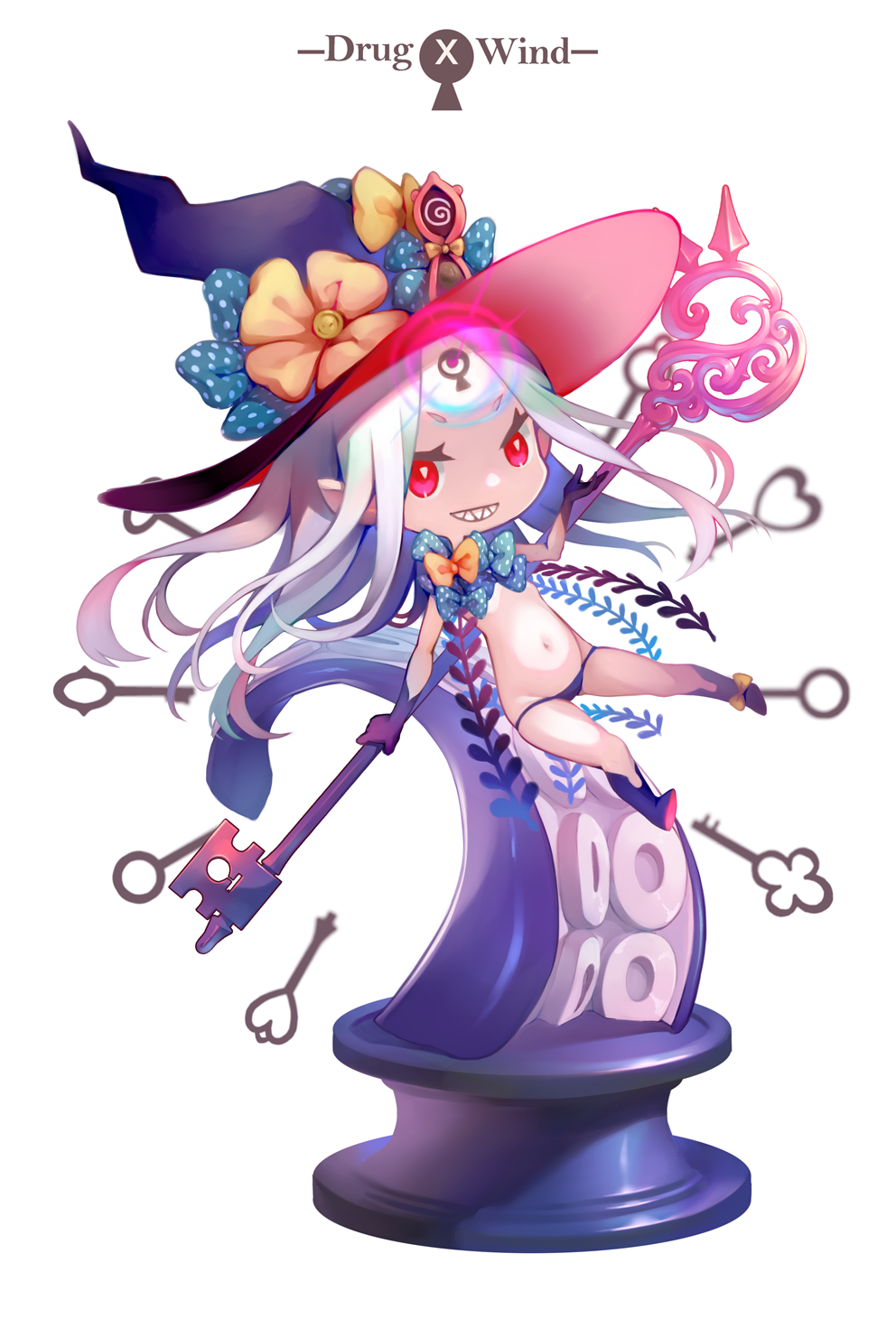 1girl, abigail_williams_(fate), abigail_williams_(third_ascension)_(fate), black_gloves, black_hat, black_panties, black_shoes, bow