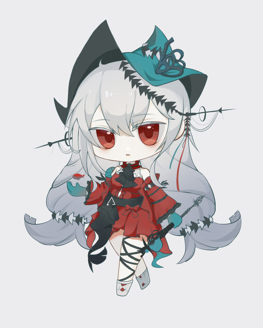 01252574, 1girl, absurdres, aqua_gloves, aqua_hat, arknights, ascot, black_ascot