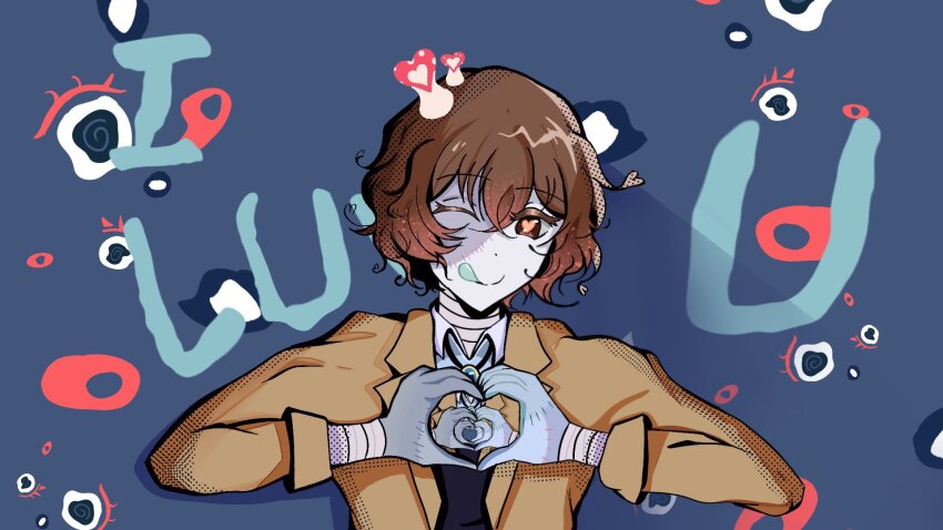 1boy, alternate_costume, bandaged_arm, bandaged_neck, bandages, ben-day_dots, black_eyes, black_vest