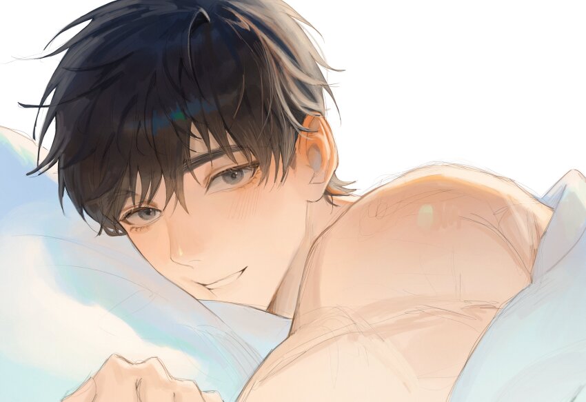 1boy, absurdres, black_eyes, black_hair, hair_between_eyes, highres, kim_dokja, light_smile