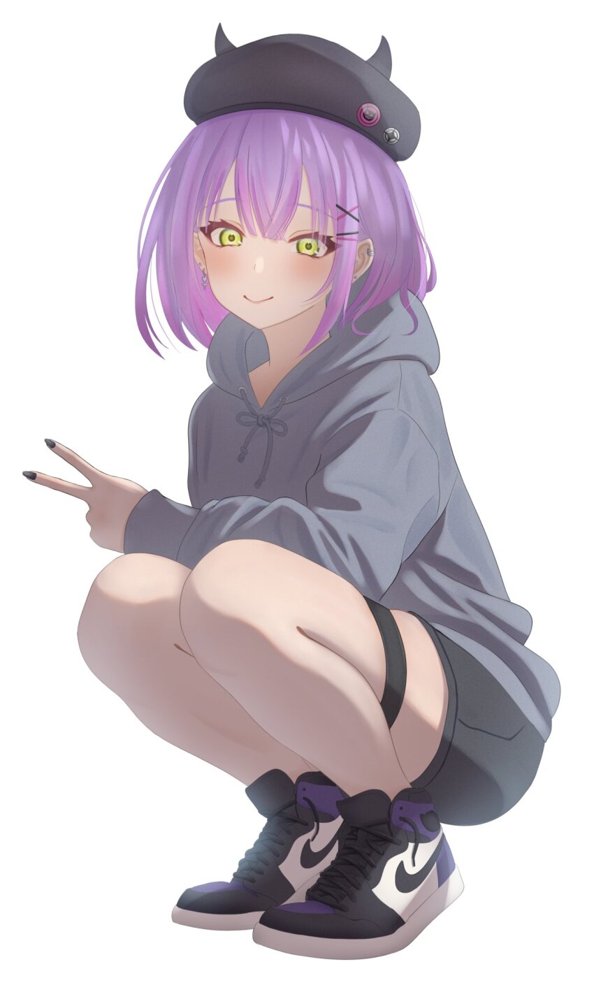1girl, air_jordan, highres, hillgar0, hololive, hood, hoodie, nike_(company)