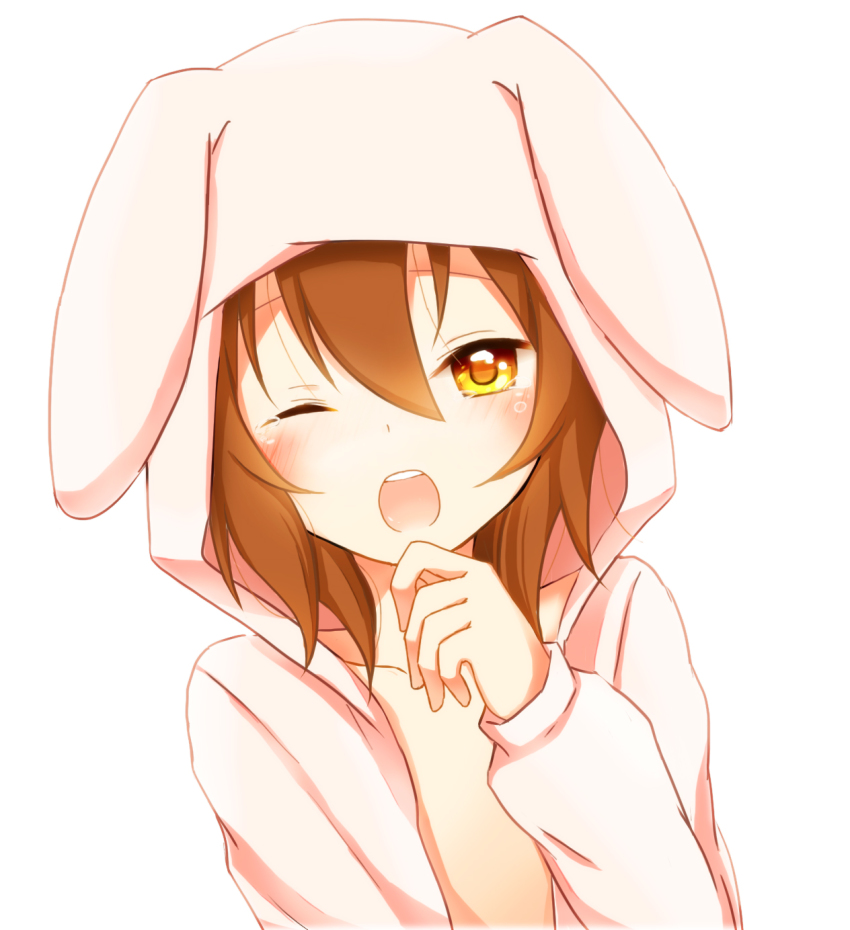 1boy, akane_(goma), animal_costume, bad_id, bad_pixiv_id, blush, brown_hair, goma_(11zihisin)