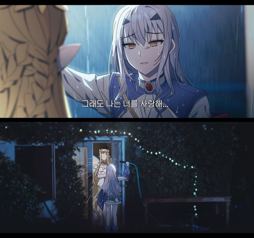 2girls, aurora_(fate), blonde_hair, bobi, braid, butterfly_wings, carried_away, fate/grand_order