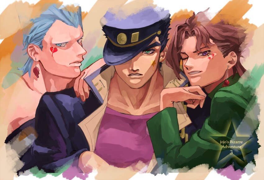 asymmetrical_bangs, bare_shoulders, black_hair, black_jacket, chain, cherry_earrings, colored_eyelashes, copyright_name