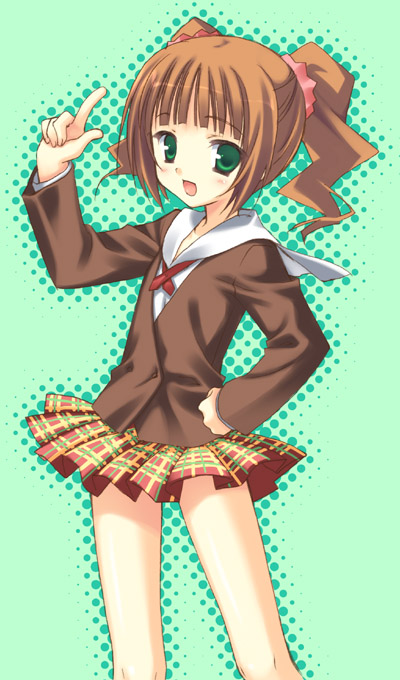 00s, 1girl, brown_eyes, female_focus, green_eyes, idolmaster, idolmaster_(classic), idolmaster_1