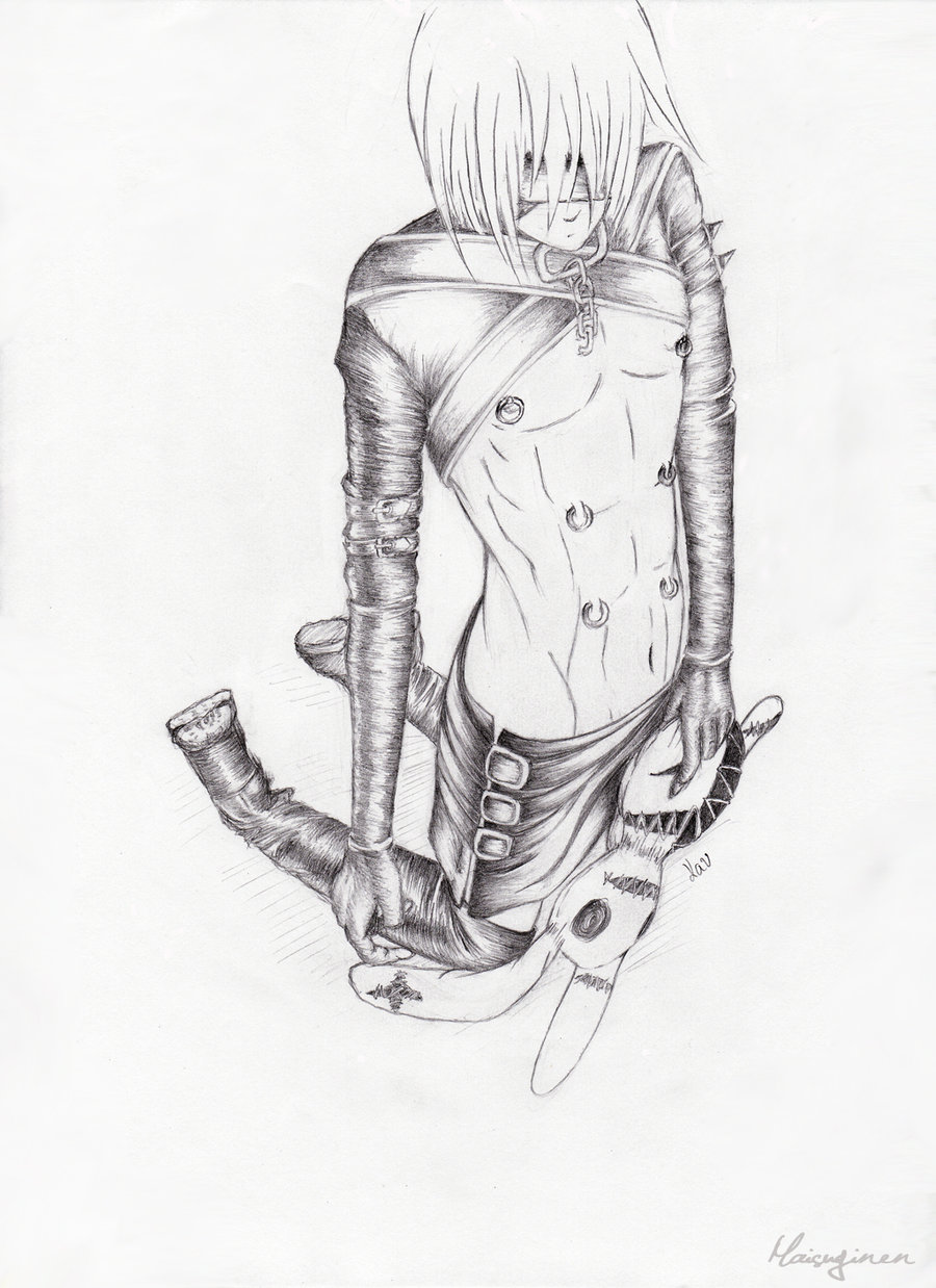 1boy, belt, blind, blindfold, collar, highres, kau, leather