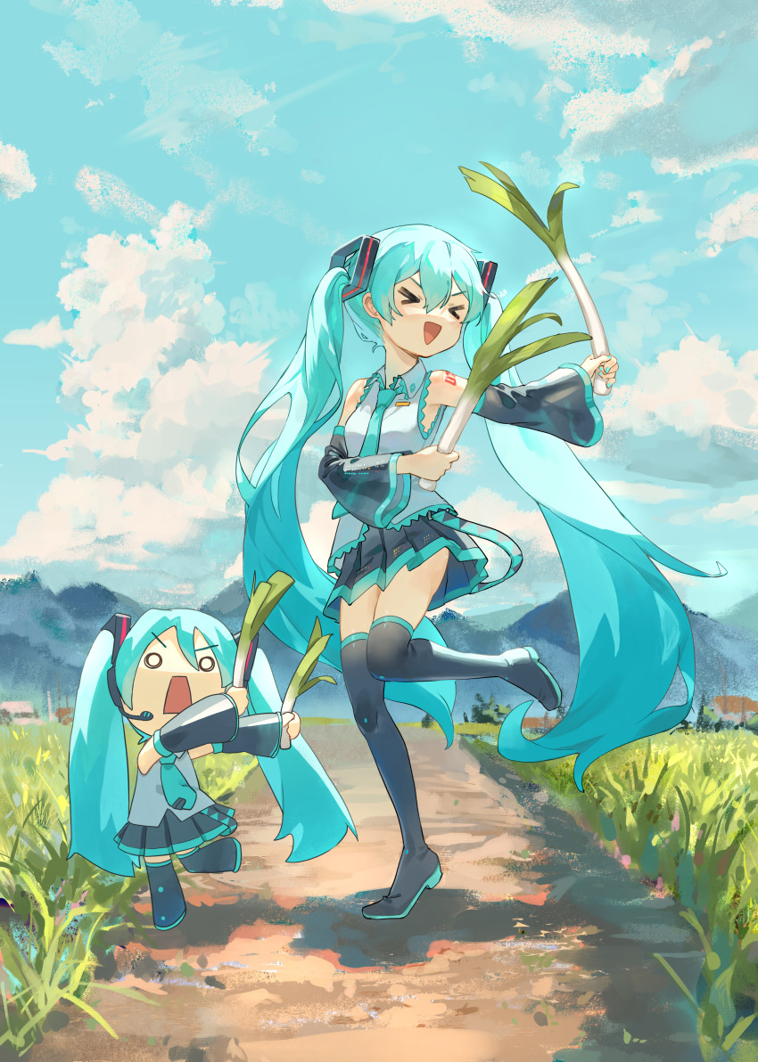 >_<, 2girls, 39, :d, absurdres, aqua_eyes, aqua_hair, aqua_nails