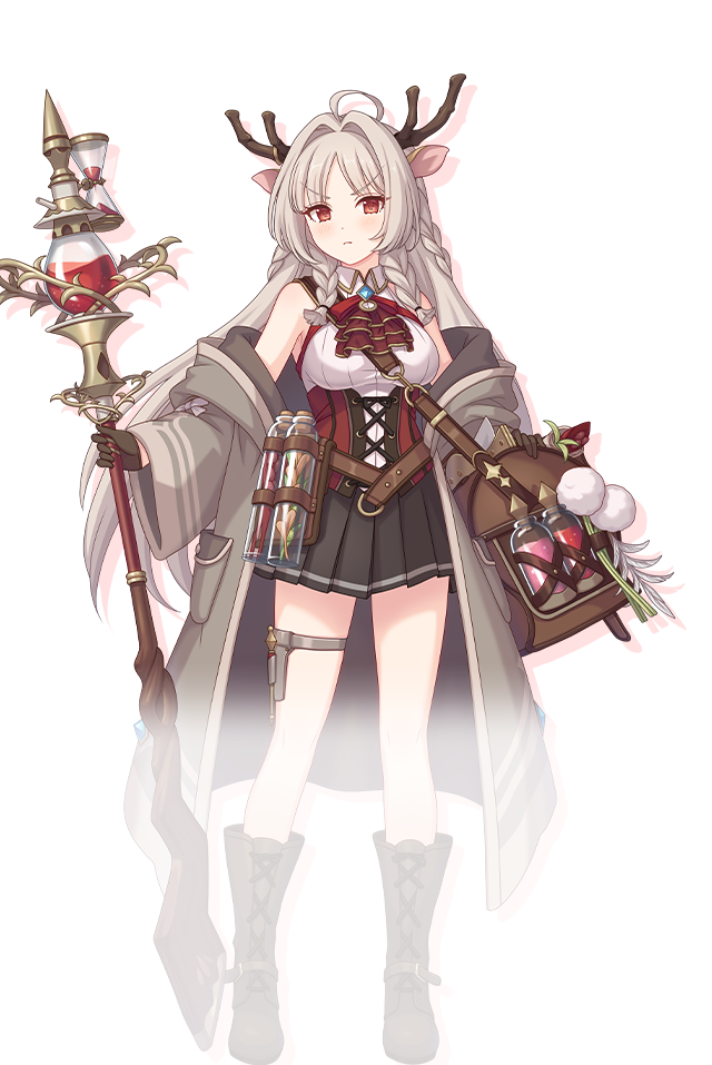 1girl, animal_ears, bag, belt, black_skirt, blush, boots, braid
