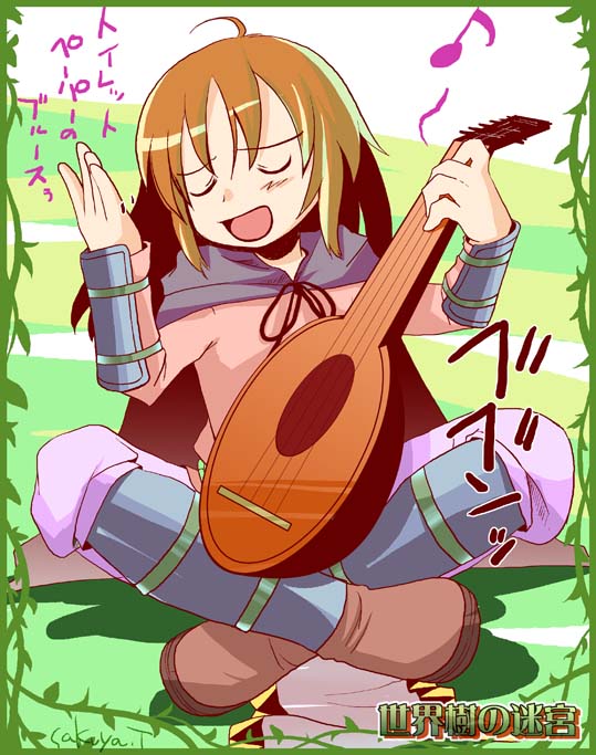 1boy, 2000s_(style), bad_id, bard_(sekaiju), bard_1_(sekaiju), boots, brown_boots, brown_hair