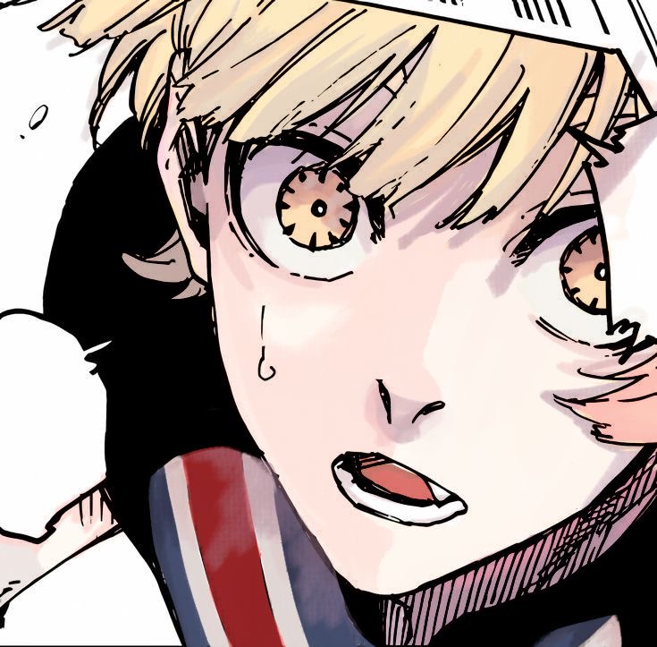 1boy, blonde_hair, blue_lock, charles_chevalier, cropped, fang, male_focus, non-web_source