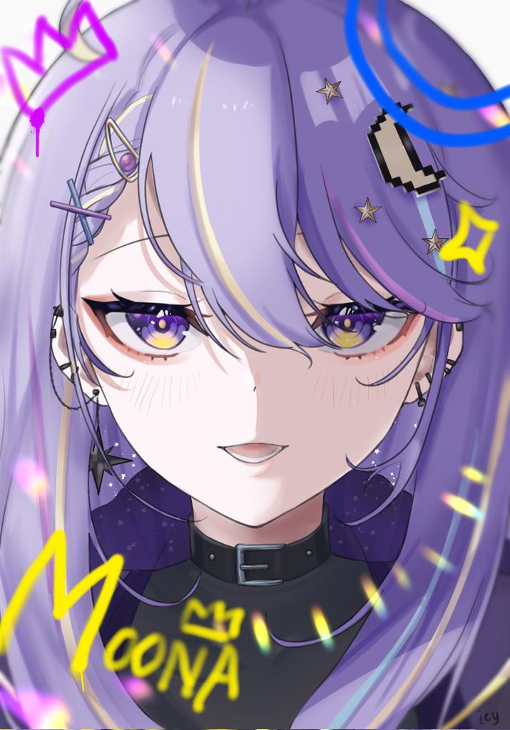 1girl, belt_collar, black_collar, black_shirt, braid, braided_bangs, character_name, collar