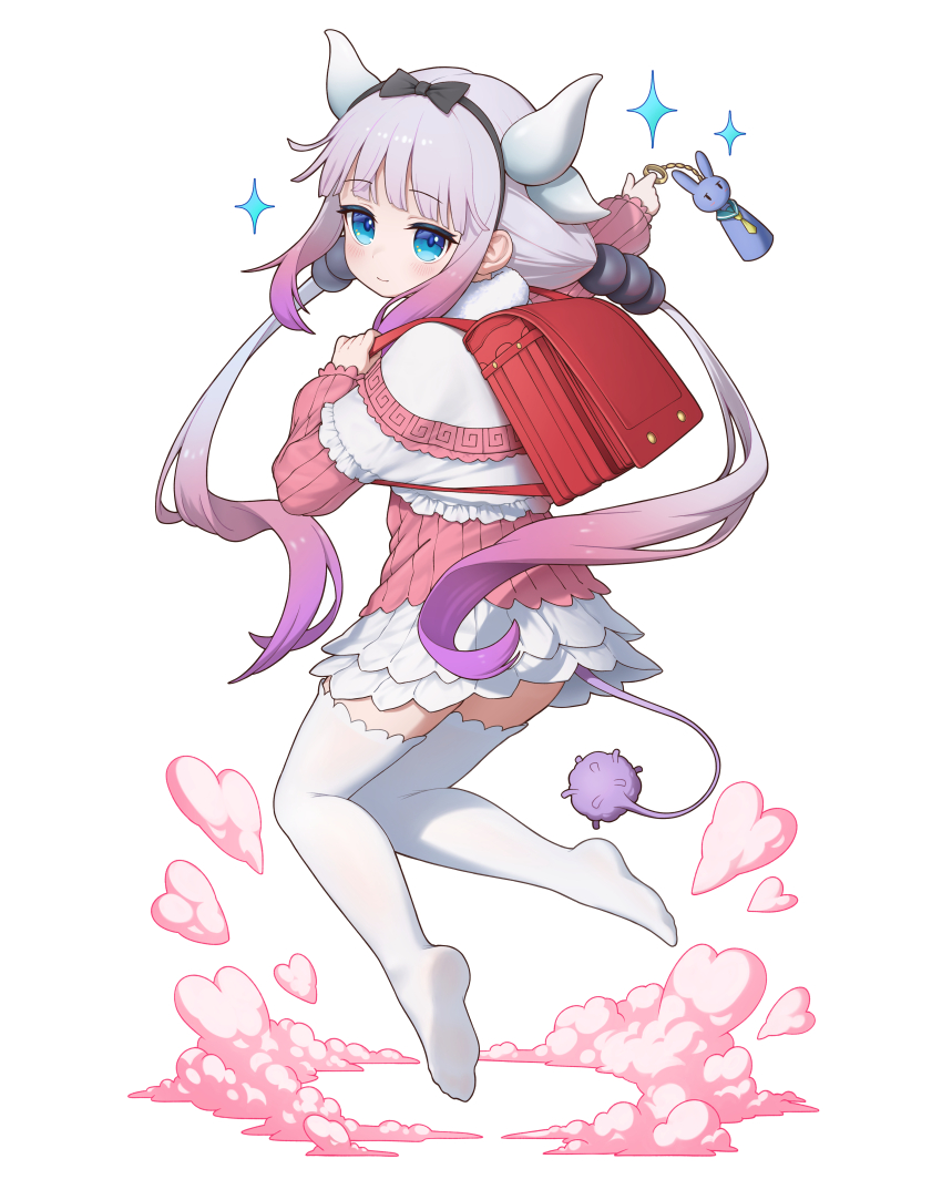 1girl, absurdres, backpack, bag, bag_charm, beads, black_bow, black_hairband