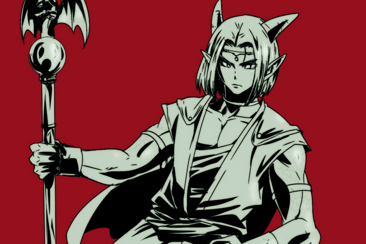 1boy, armlet, bracelet, cape, choker, circlet, collarbone, commentary_request