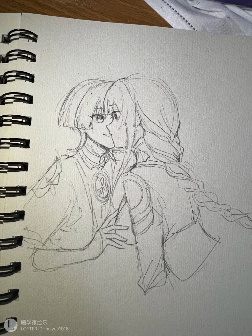 1boy, 1girl, armor, art_tools_in_frame, blunt_bangs, blunt_ends, bodysuit, braid