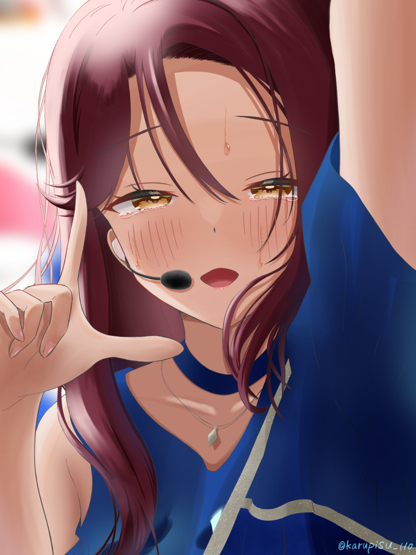 1girl, absurdres, arm_up, armpit_crease, bare_shoulders, clothing_cutout, collarbone, commentary_request
