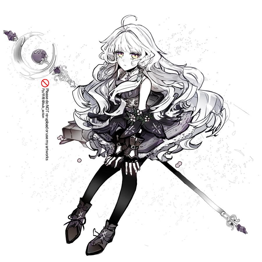 ahoge, boots, bub_action, fingerless_gloves, gloves, jitome, mabinogi, pantyhose