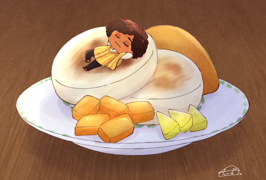 1boy, afro, arepa, brown_eyes, brown_hair, camilo_madrigal, cheesecaked23, chibi