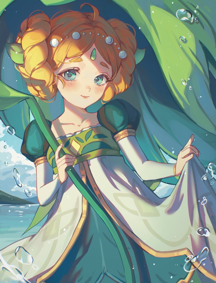 1girl, afk_(series), afk_journey, ahoge, braid, braided_hair_rings, brown_hair, chikenryice