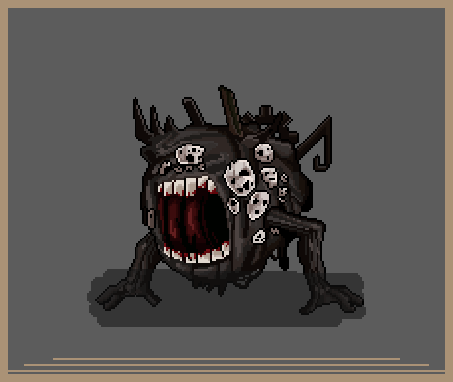 baeloe, border, gears, grey_background, lobotomy_corporation, looking_at_viewer, monster, mountain_of_smiling_bodies