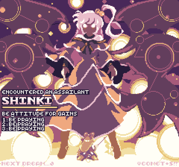 2girls, absolutely_everyone, artist_name, boss_fight, bow, capelet, comet_summoner98, dress