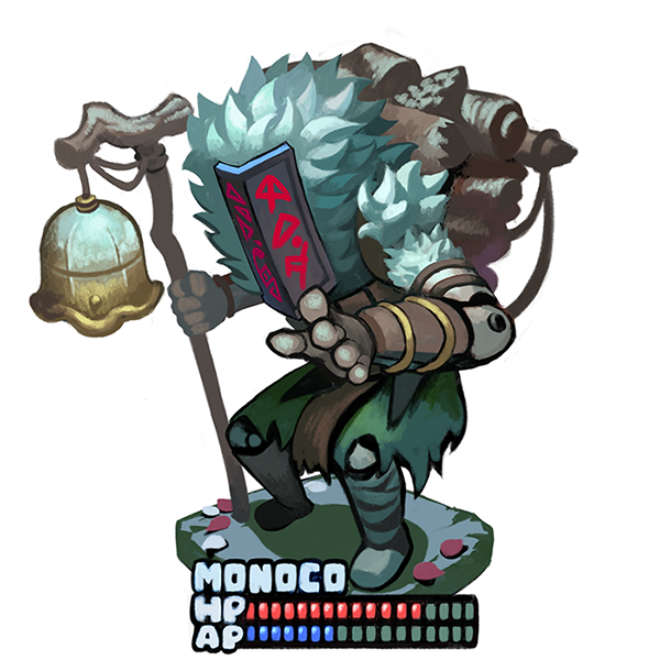 1boy, backpack, bag, baimon, bell, character_name, clair_obscur:_expedition_33, covered_face