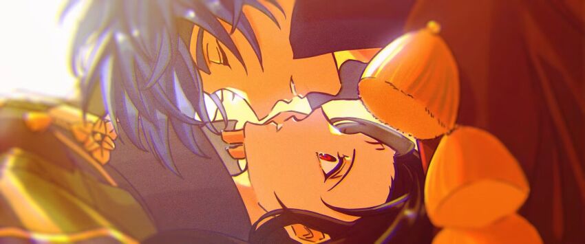 2boys, black_hair, blue_hair, closed_eyes, commentary_request, facial_mark, fire_emblem, fire_emblem:_path_of_radiance