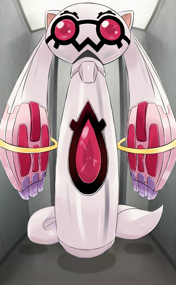 beckitach, fusion, kamisama_dolls, kukuri_(kamisama_dolls), kukuri_dolls, kyubey, machinery, mahou_shoujo_madoka_magica, mahou_shoujo_madoka_magica_(anime), no_humans, non-humanoid_robot, parody, robot, taishi_sama