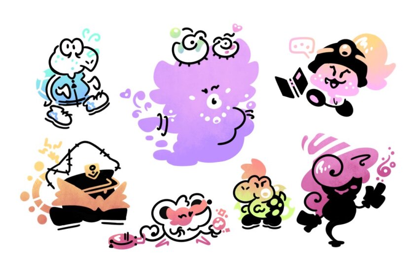 ..., 3boys, 4girls, admiral_bobbery, bob-omb, book, bow, bowtie