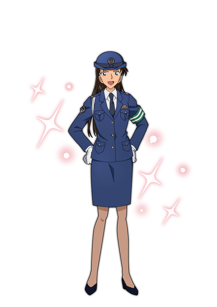 1girl, :d, armband, black_necktie, black_shoes, blue_eyes, blue_hat, blue_jacket