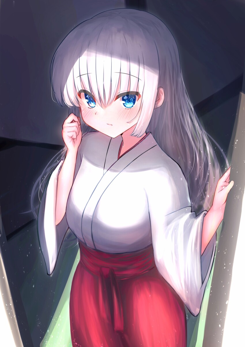 1girl, 2023, absurdres, alternate_costume, blue_eyes, blush, clenched_hand, closed_mouth