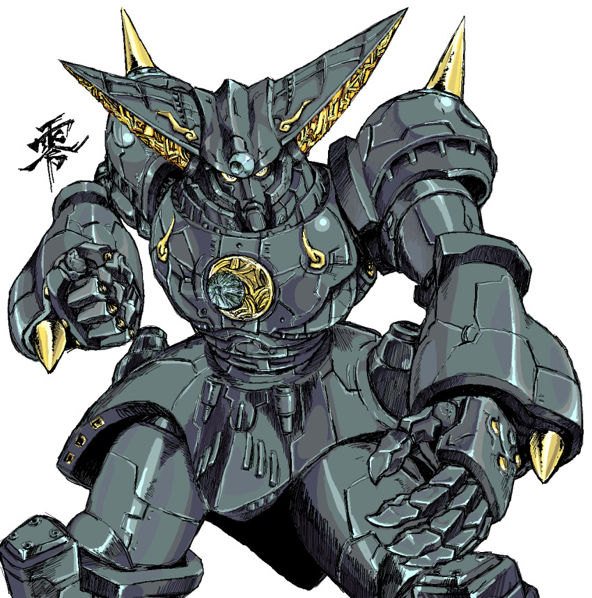 clenched_hand, coso-ri, fighting_stance, highres, looking_at_viewer, mikazuki_zero, sanding, tekkouki_mikazuki