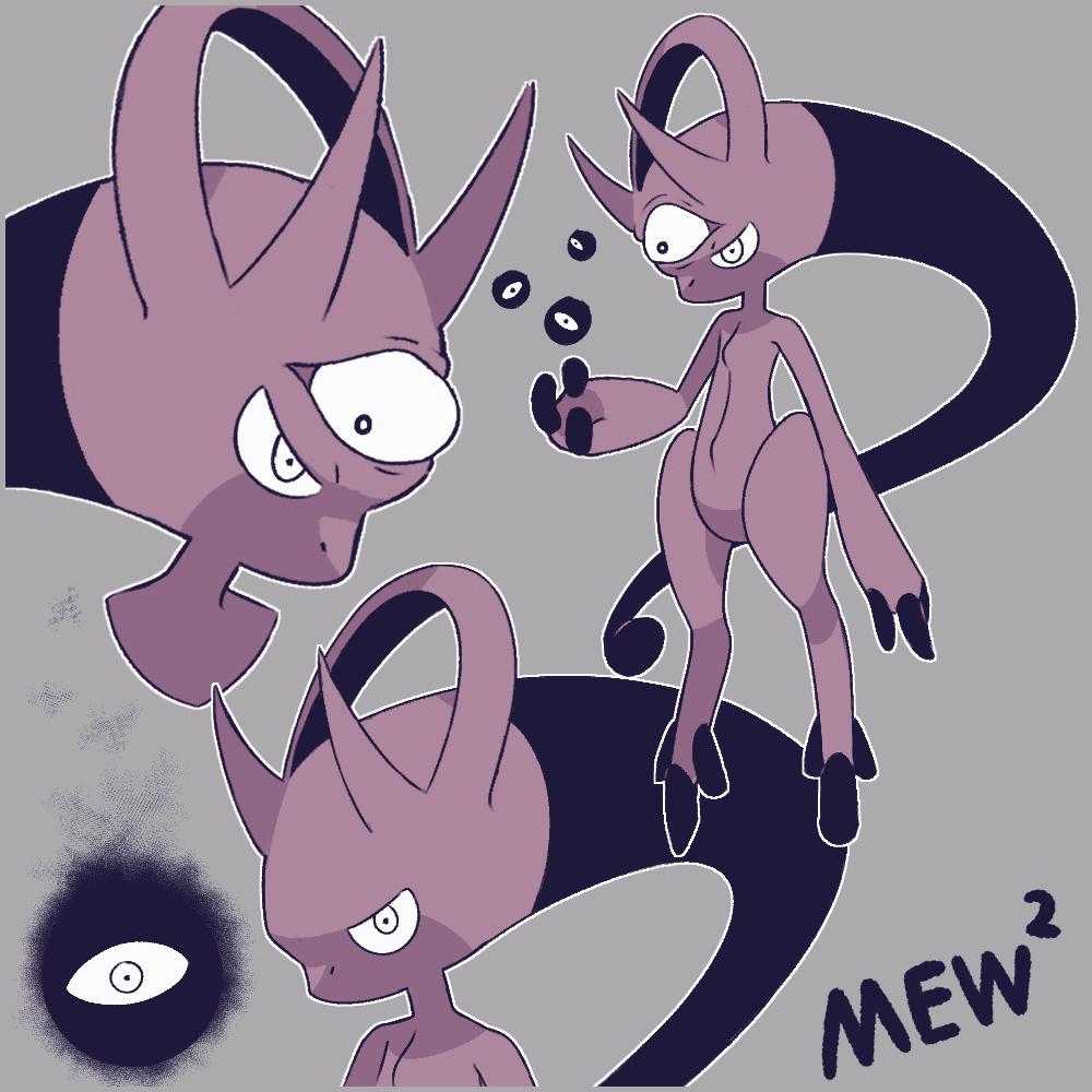 animated, animated_gif, crossover, dark_matter_(kirby), gen_1_pokemon, grey_background, kirby_(series), legendary_pokemon