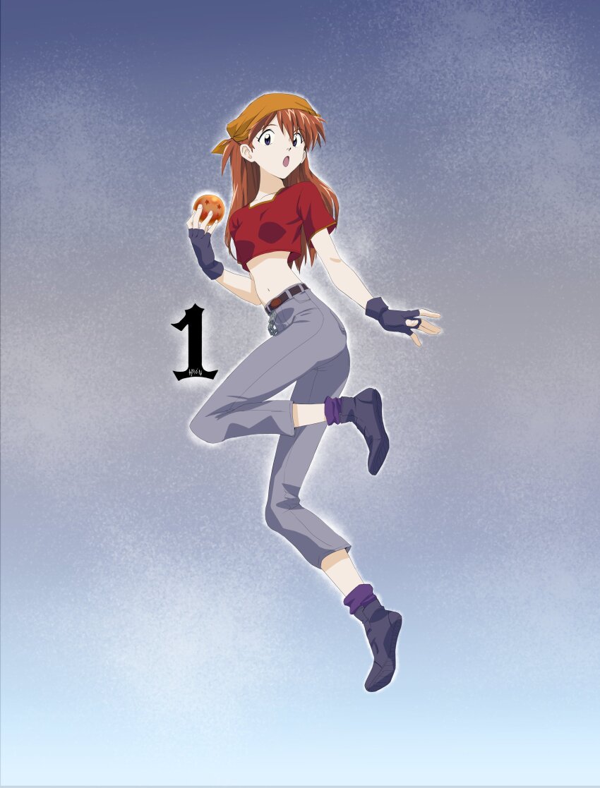 1girl, absurdres, amondetauro, bandana, black_shoes, cosplay, cropped, dragon_ball