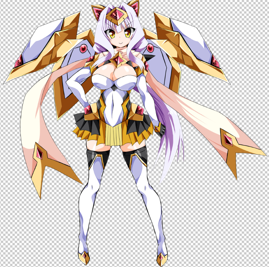 1girl, azarin_(kouyoku_senki_exs-tia), boots, breasts, checkered_background, cleavage, clothing_cutout, covered_navel