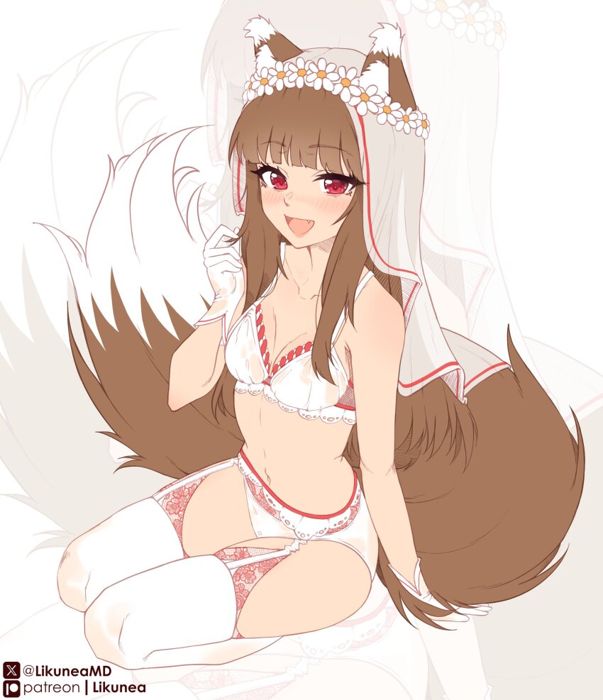 1girl, absurdres, animal_ear_fluff, animal_ears, arm_support, blush, bra, breasts