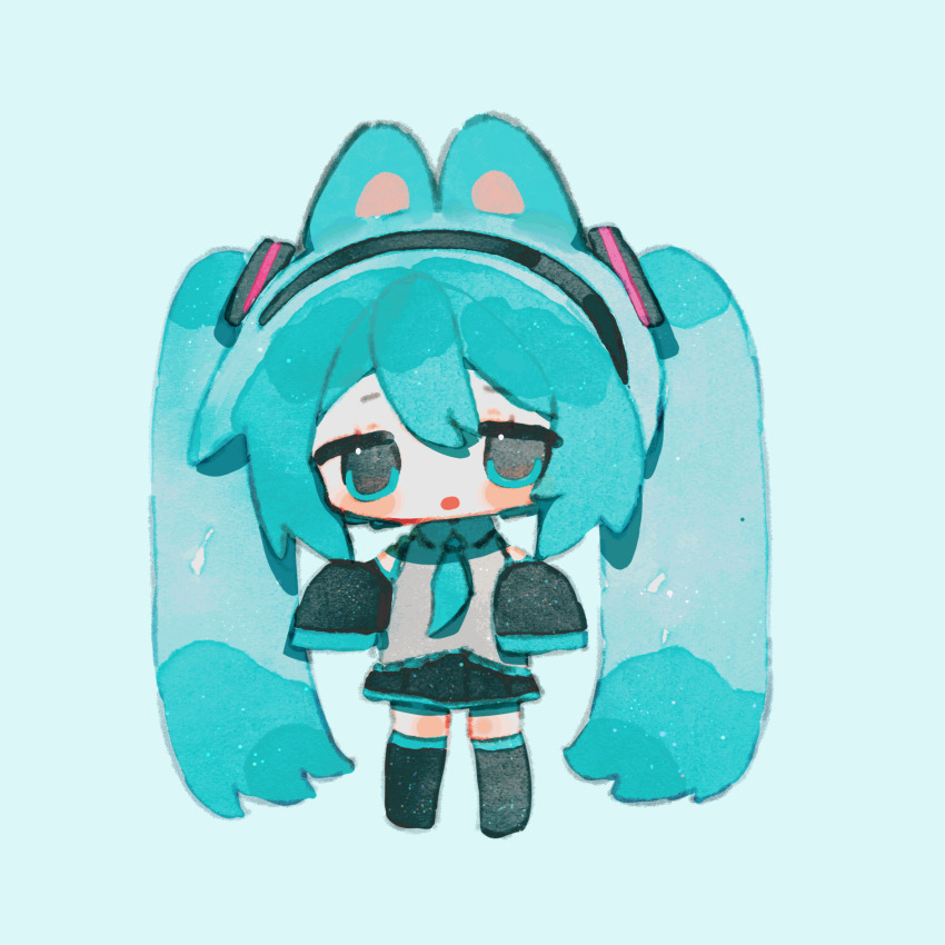 >_<, 1girl, :o, absurdly_long_hair, animal_ears, animated, animated_gif, aqua_eyes