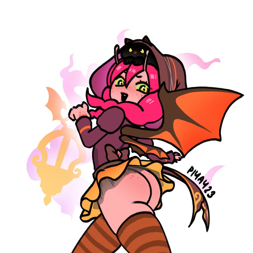 antennae, artist_name, ass, ass_focus, colored_sclera, colored_skin, dark_willow, dota_(series)