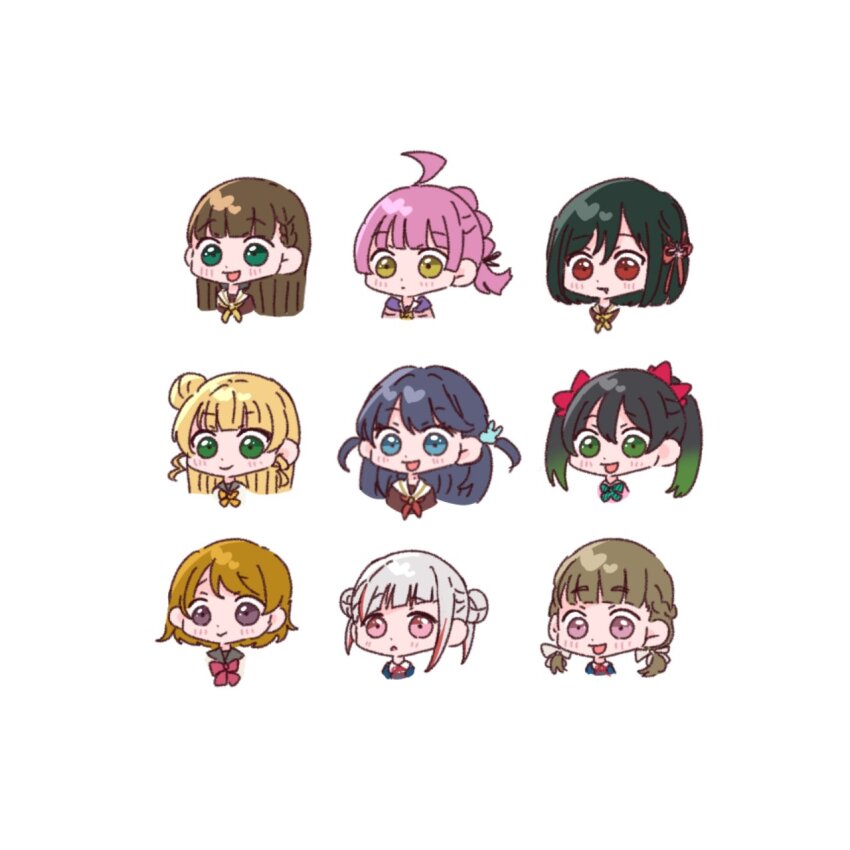 6+girls, ahoge, anyoji_hime, anyoji_hime_(cosplay), arashi_chisato, arashi_chisato_(cosplay), blonde_hair, blue_eyes